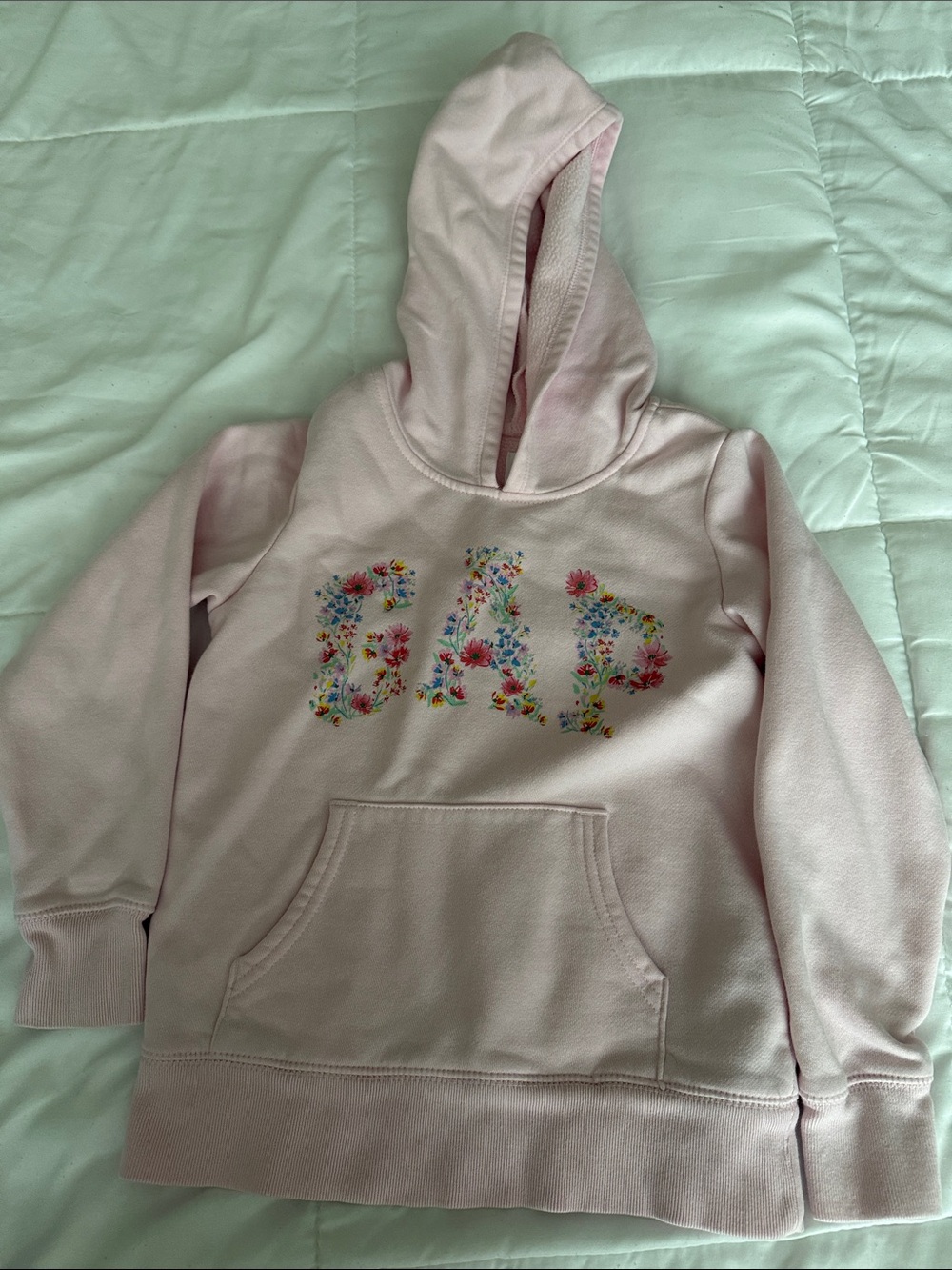 GAP Light Pink Hoodie with Floral Logo